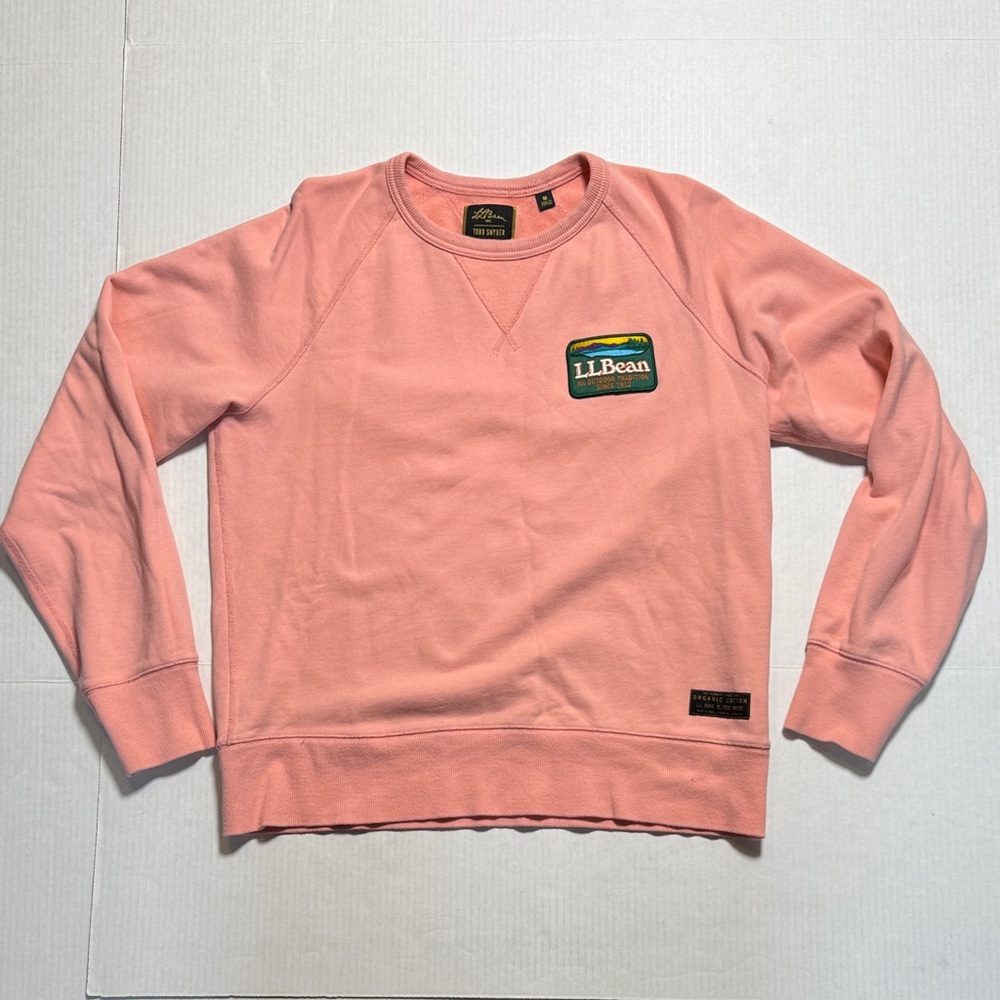 L.L. BEAN x TODD SNYDER Organic French Terry Coral Pink‎ Crewneck Sweatshirt M